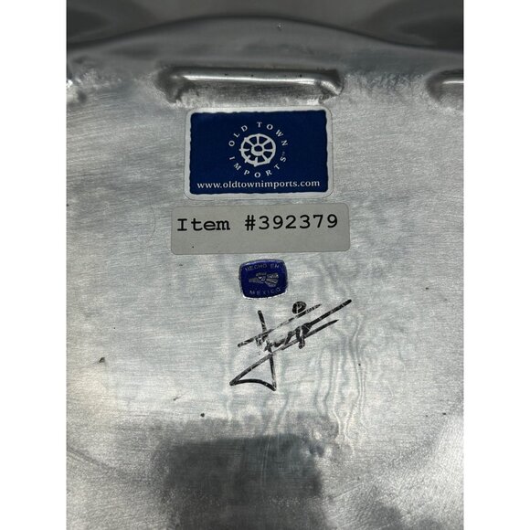 old town imports shell pewter dish tray signed #392379 made Mexico 14x11" READ - Picture 8 of 8